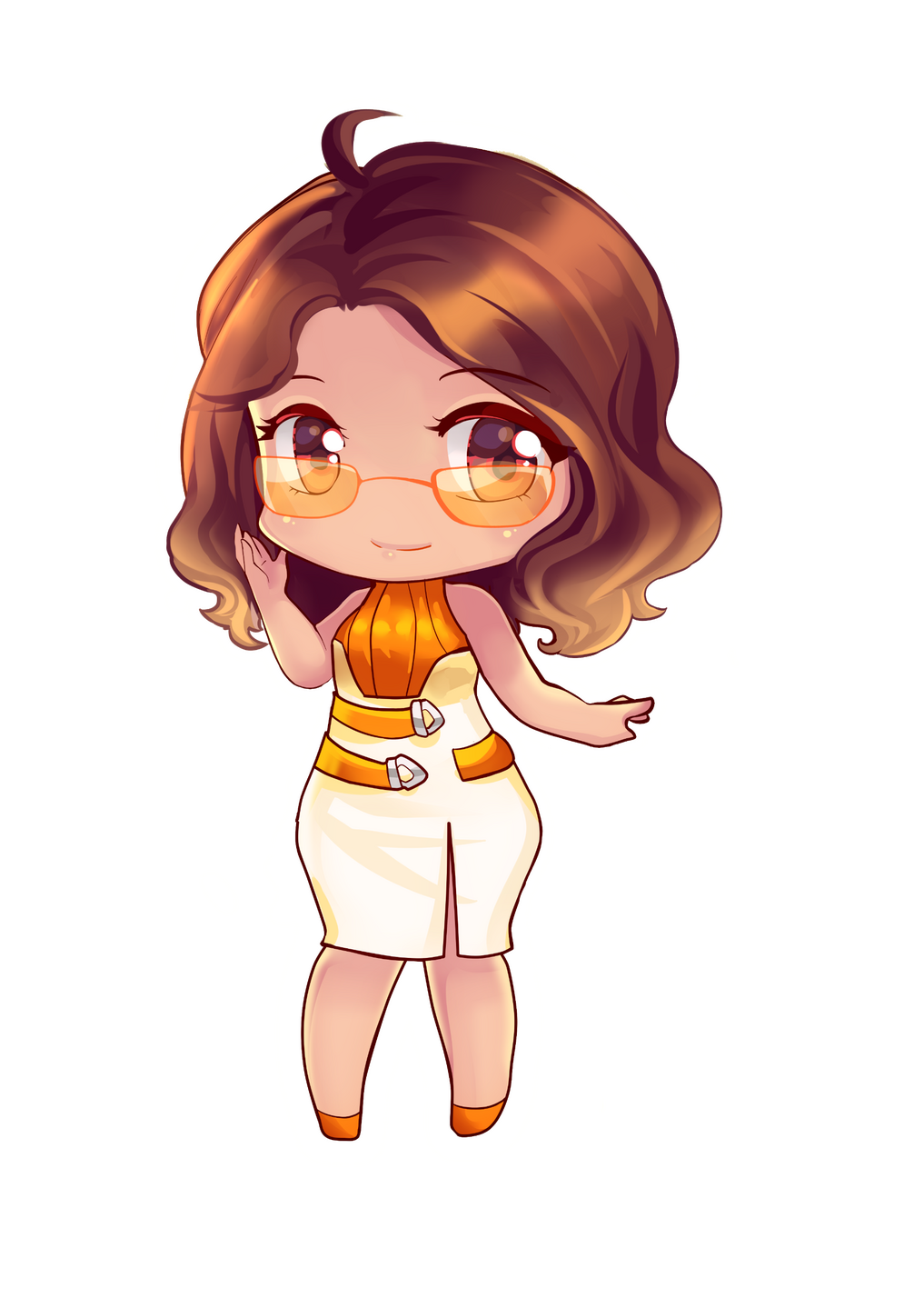 Art of Jowi with blonde hair with a red and black suit paired